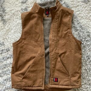 Vintage Riggs Workwear Tan Sherpa-Lined Vest (Wrangler)